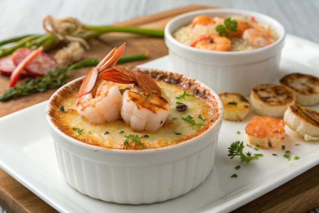 Crab Brulee Recipe with Seafood medley