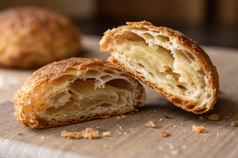 Crookie recipe-Filling a croissant with cookie dough for a crookie recipe.