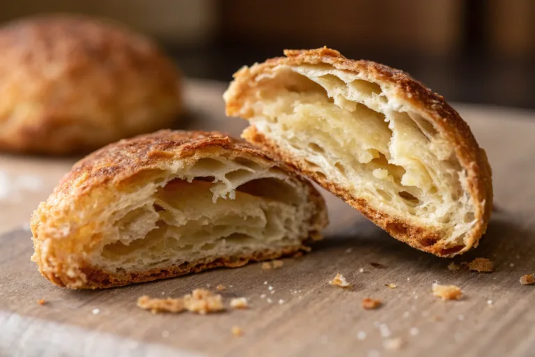 Crookie recipe-Filling a croissant with cookie dough for a crookie recipe.