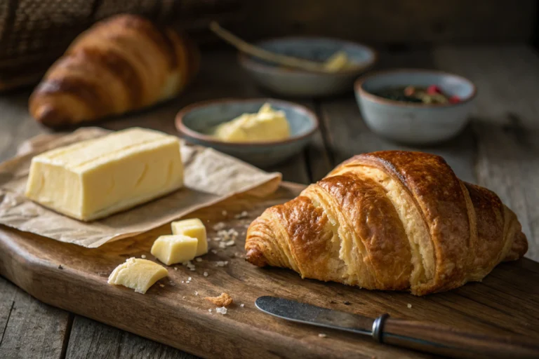 The essential ingredients for a croissant.