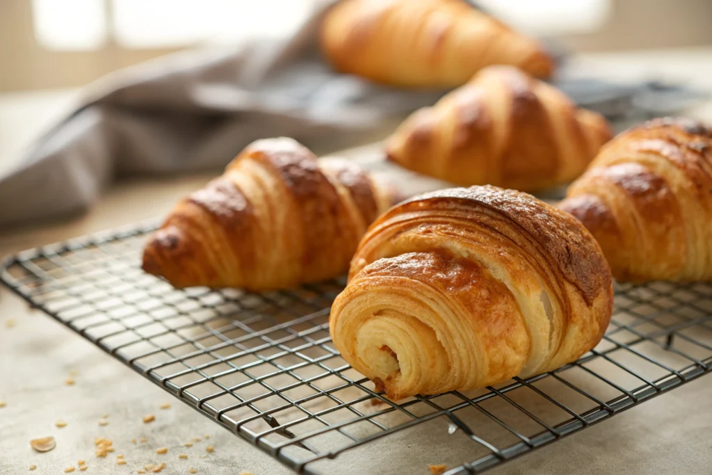 Freshly baked croissants.