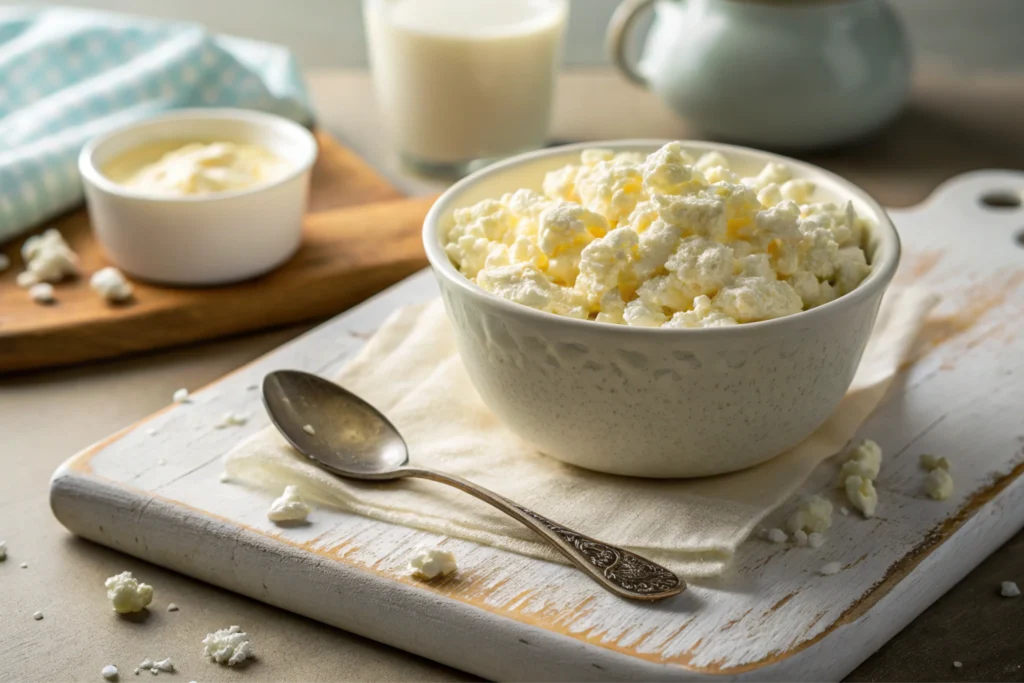 Can You Freeze Cottage Cheese-Defrosted cottage cheese texture.