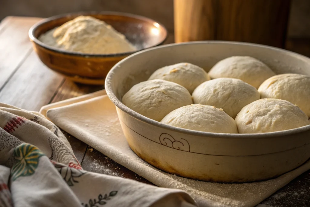 Gipfeli dough rising.