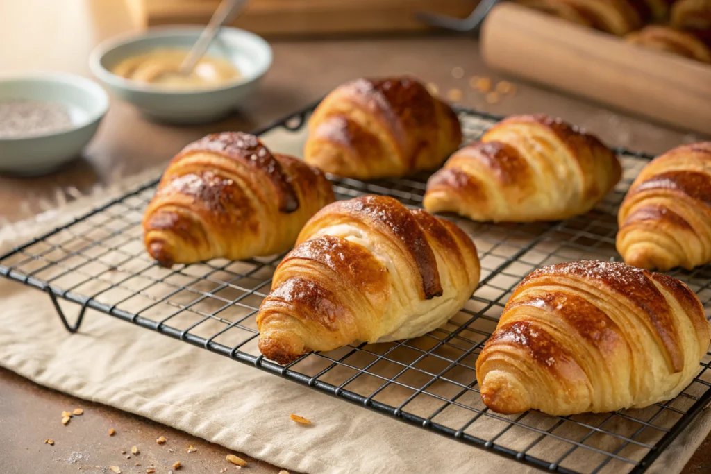 Proper baking and cooling for croissants.