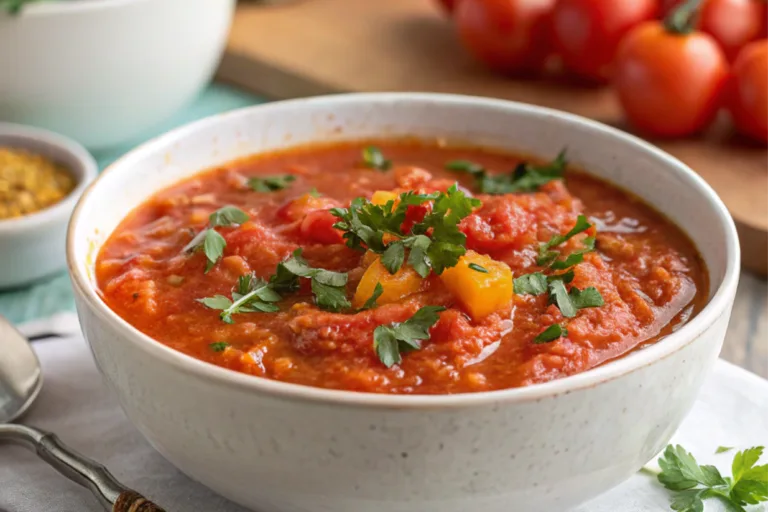 Tomato stew-Naturally enhanced tomato stew in a bowl.
