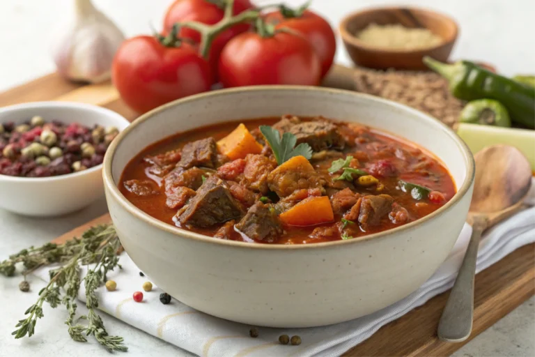 Tomato puree-Naturally Enhanced stew with tomato puree.
