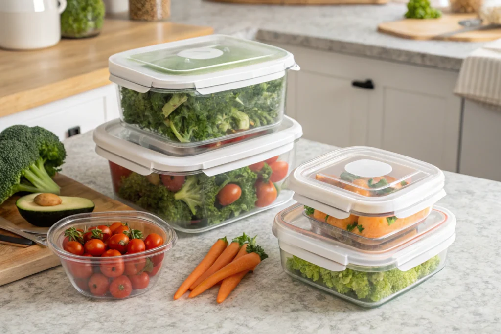 why does my broccoli salad get watery-Proper container use for storage of broccoli salad.
