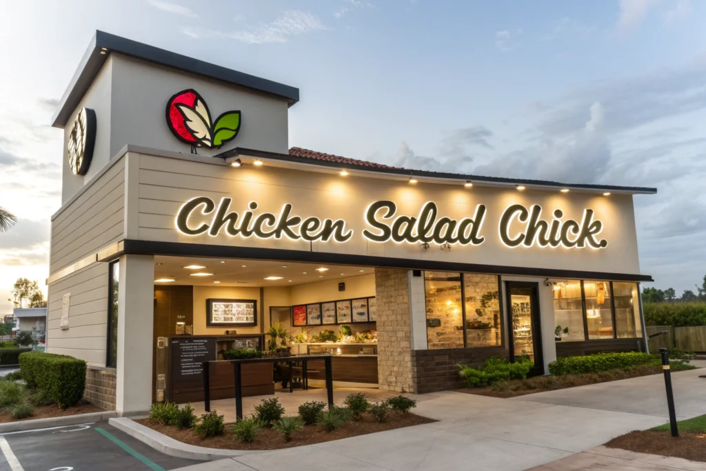 Outside of Chicken Salad Chick shows Why Is It Called Chicken Salad Chick