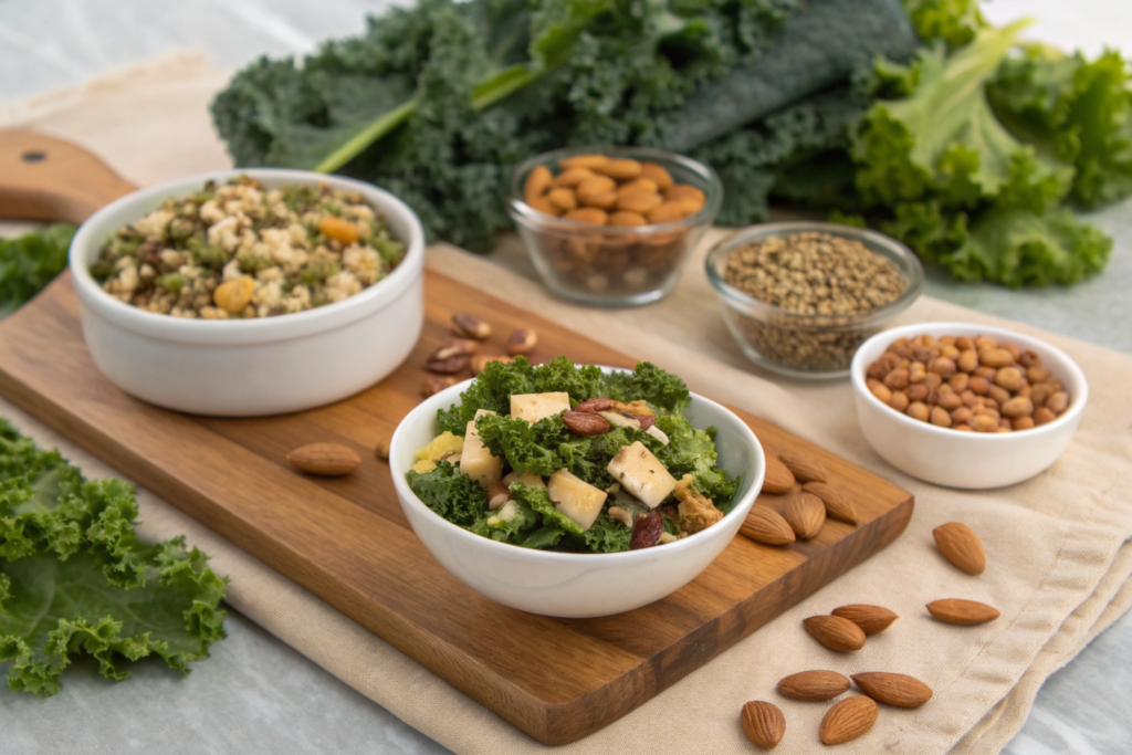 Crunchy toppings for vegan kale salad exploring, is kale salad at Chick-fil-A vegan?