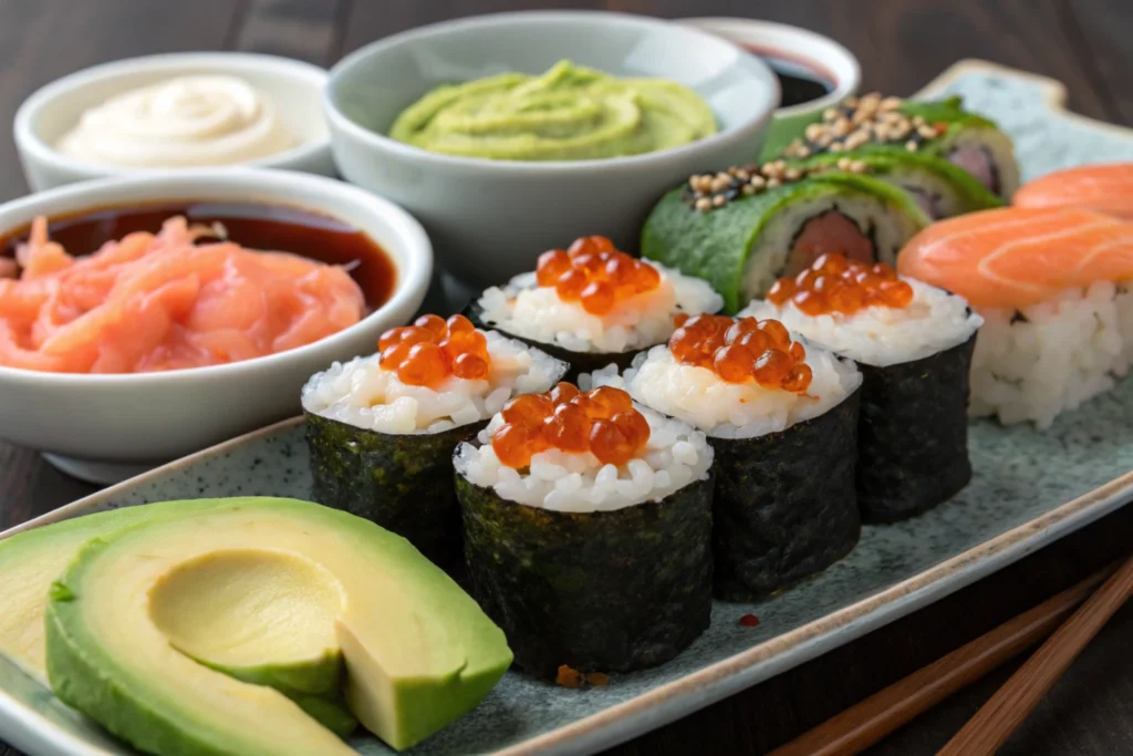 Naturally various and exciting toppings that compliment what are the 5 main ingredients in sushi?