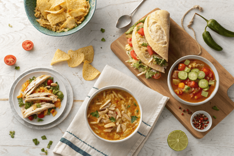 Leftover Rotisserie Chicken-A variety of dishes made with leftover rotisserie chicken.