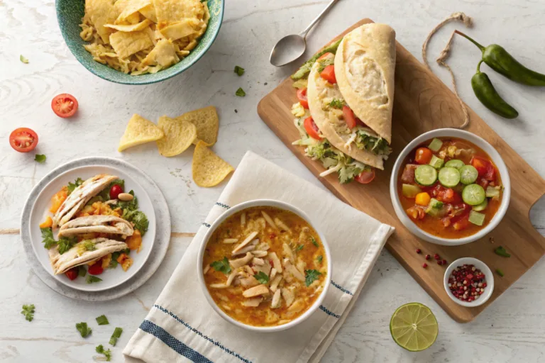 Leftover Rotisserie Chicken-A variety of dishes made with leftover rotisserie chicken.