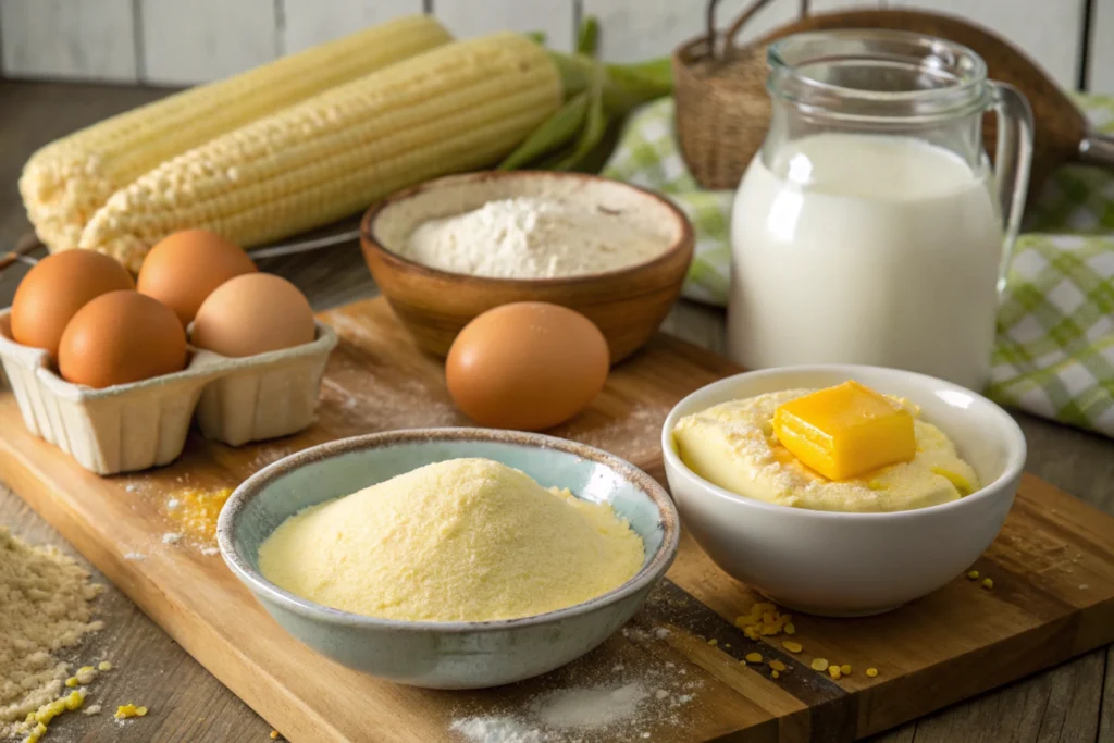 ingredient keeps cornbread from crumbling-Ingredients used in cornbread, including eggs and fat.