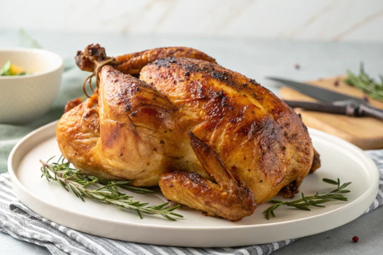 Rotisserie-A golden, ready to use rotisserie chicken, ideal for weekly meals.