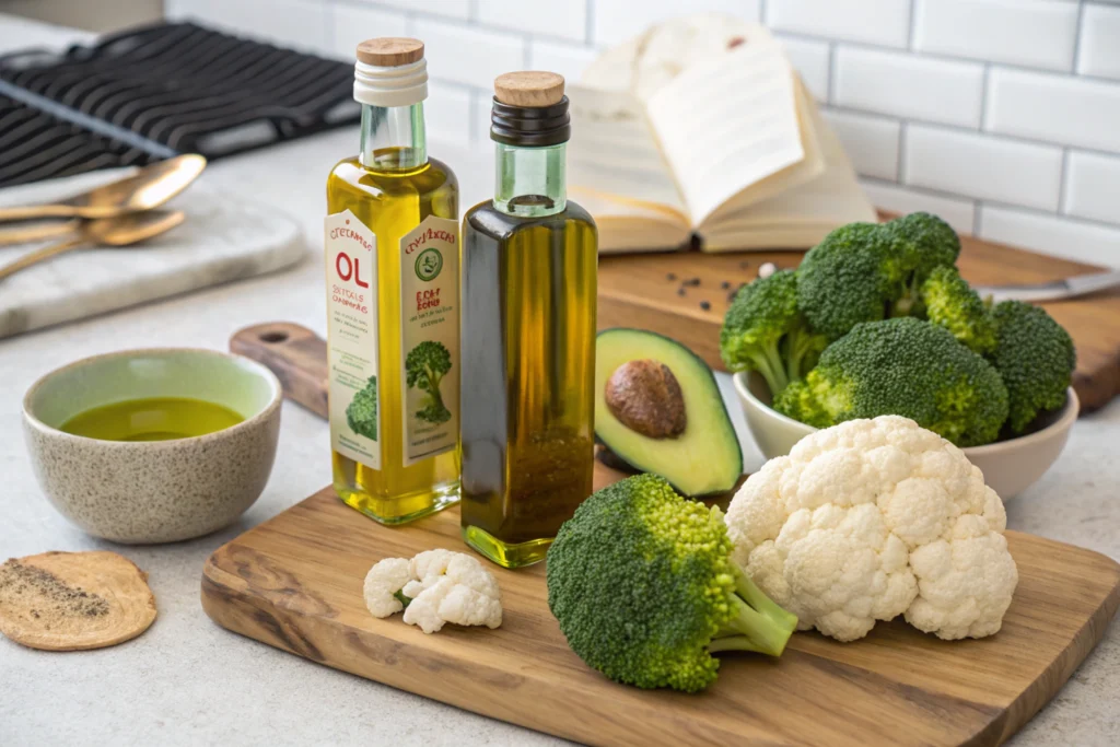 Using oils in what is the healthiest way to eat broccoli and cauliflower?
