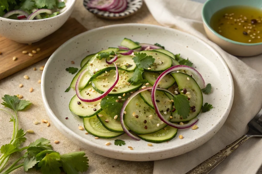 Viral Cucumber Salad- Delight plate