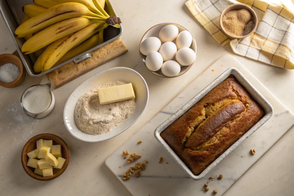2 Banana Bread Recipe - Step-by-step process: Preparing ingredients for making 2 Banana Bread
