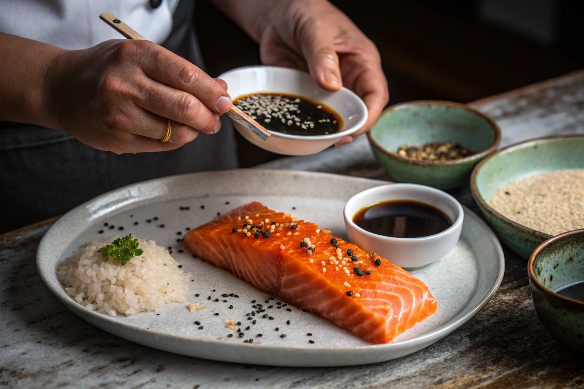 Preparing Ingredients for Salmon Poke Bowl