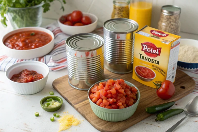 What are the Ingredients in Rotel - Ingredients laid out on a table