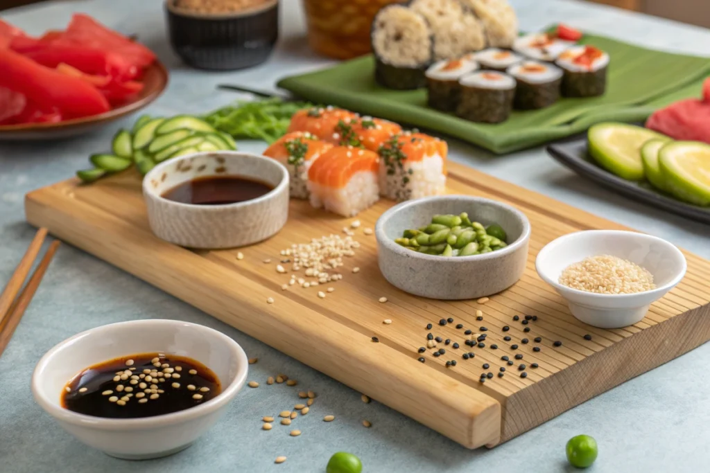 Various seasonings that are often used in a sushi bake recipe, and impact the answer to the question, which country made sushi bake?.