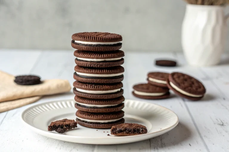 A stack of Oreos on a plate-What goes into making Oreos