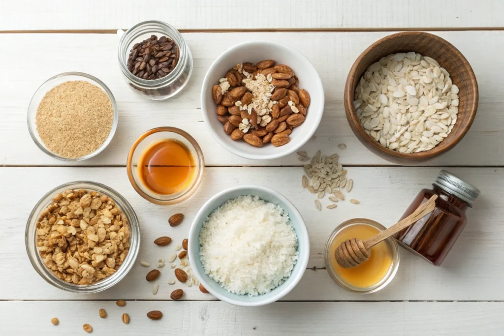Crunchy Vanilla Granola Recipe - Step-by-step process: Preparing ingredients for making Crunchy Vanilla Granola Recipe