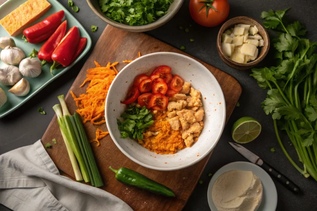 Making Healthy Buffalo Chicken Dip