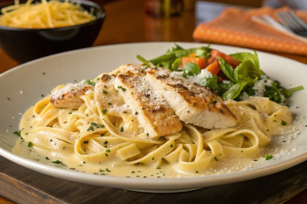 Garlic Parmesan Chicken Pasta - Finished Garlic Parmesan Chicken Pasta ready to serve