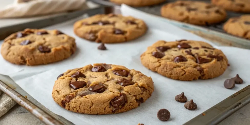 Soft, gooey chocolate chip cookies baked from the Crumbl cookies recipe