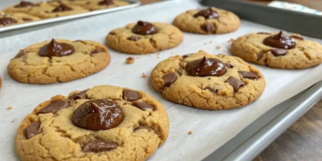 Plate of warm chocolate chip cookies made using the Crumbl cookies recipe